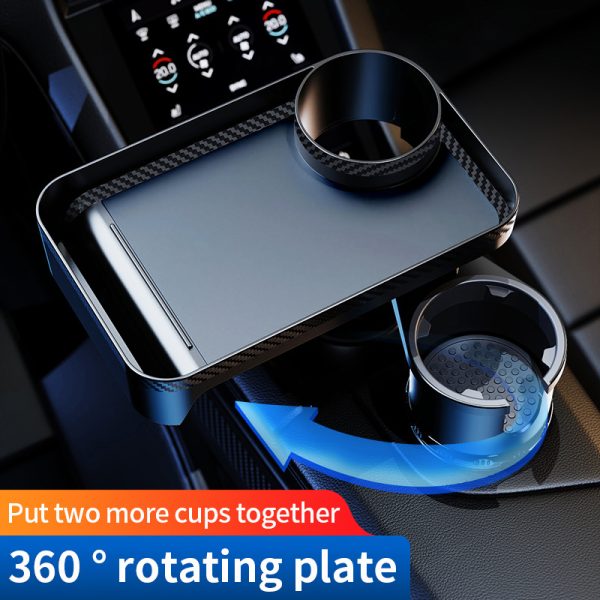 Car 360-Degree Rotating Dinner Plate Car Beverage Coffee Burger Water Cup Small Table Rack - Image 3