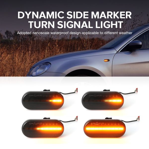 2pieces Led Dynamic Side Marker Turn Signal Light For Volkswagen VW Bora Golf 3 4 Passat 3BG Polo SB6 SEAT Ibiza Leon Skoda Ford - Image 2