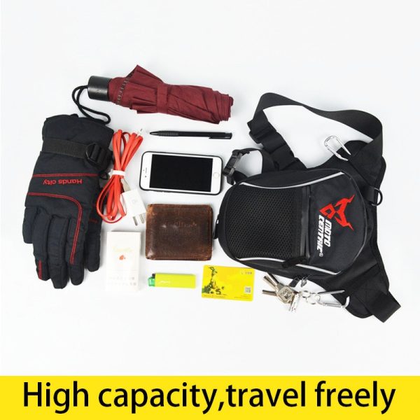 Fashion Motorcycle Drop Leg Bag Hip Bum Fanny Pack Waterproof Motorcycle Bag Outdoor Casual Waist Bag Motorcycle bike Bag Black - Image 3
