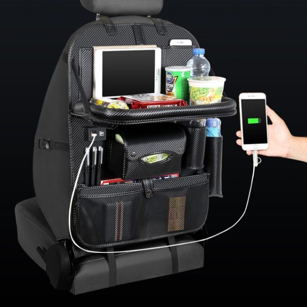 4 USB Charger Phone Pad Chair Storage Car Back Seat Bag Folding Table Organizer Bags Pocket Box Travel Stowing Tidying - Image 6