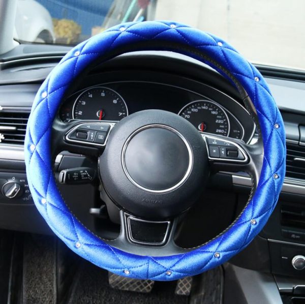 Leather Steering Wheel Covers Crystal Studded Rhinestone Car Steering-Wheel Cover Cases Pink Car Interior Accessories For Girls - Image 9