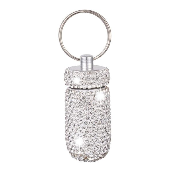 Car Storage Box Bottle Bling Organizer Pill Box Automobile Accessories For Car Interior / Hanging With Key Ring - Image 5