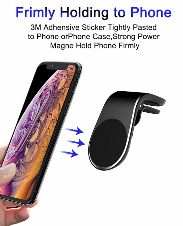 Magnetic Car Phone Holder L Shape Air Vent Mount Stand in Car GPS Mobile Phone Holder For iPhone X Samsung S9 Xiaomi - Image 3