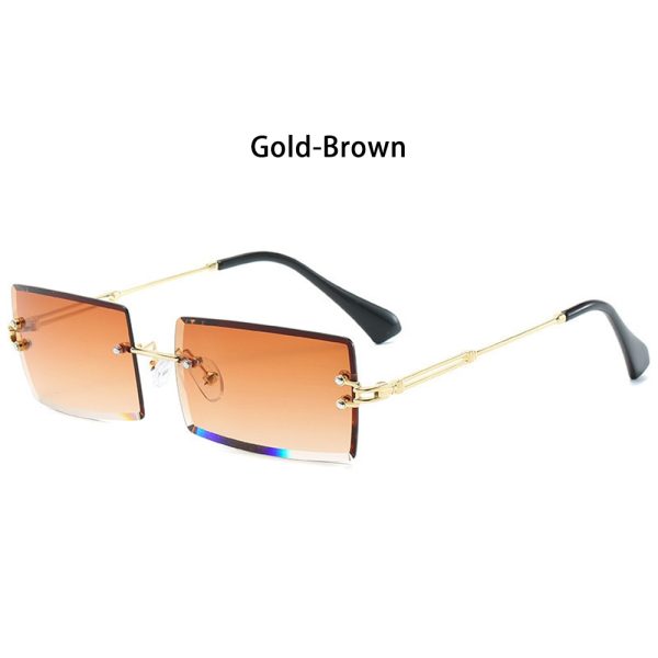 Trendy Men Women Summer Rimless Sunglasses Fashion Small Rectangle Sun Glasses Traveling Style UV400 Shades Eyewear - Image 6