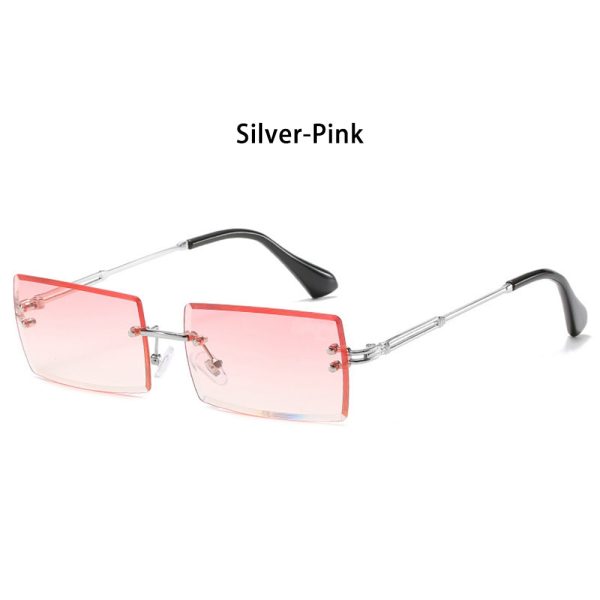 Trendy Men Women Summer Rimless Sunglasses Fashion Small Rectangle Sun Glasses Traveling Style UV400 Shades Eyewear - Image 12