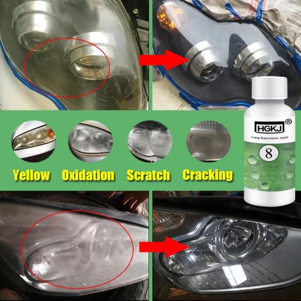 20/50ML HGKJ-8 Car Headlight Cleaning Fluid Repair Refurbishment Fluid Detergent Car Light Cleaner - Image 4