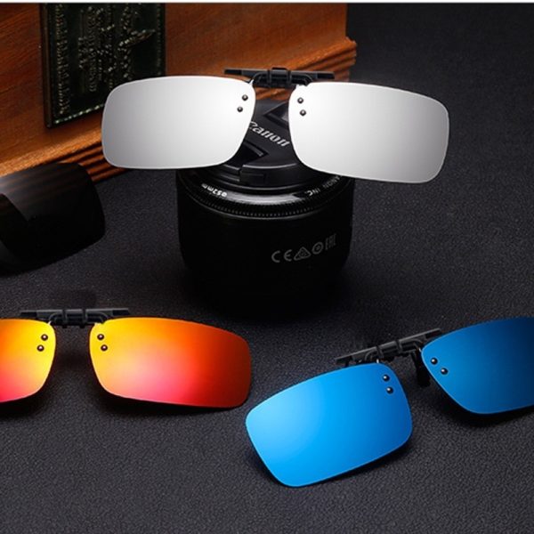 Cool Polarized Mirrored UV400 Lens Clips On Sunglasses Driving Night Vision Lens Sun Glasses Male Anti-UVA For Men Women - Image 3