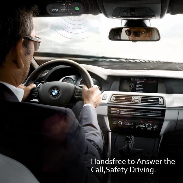ANLUD Wireless Bluetooth Handsfree Car Kit Multipoint Speakerphone MP3 Music Player Sun Visor - Image 5