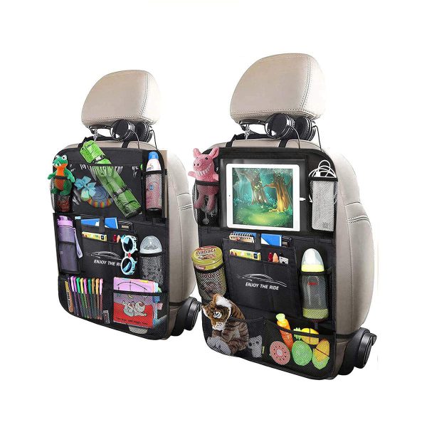Car Seat Storage Bag Seat Back Hanging Bag Car Supplies Multi Functional Rear Seat Back Anti-Kick Pad Storage Bag - Image 5