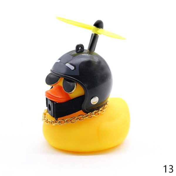 Car Duck with Helmet Broken Wind Small Yellow Duck Road Bike Motor Helmet Riding Cycling Car Accessories Decor Without Lights - Image 16