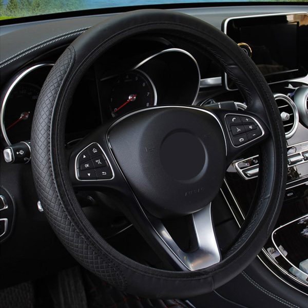 FORAUTO Car Steering Wheel Cover Skidproof Auto Steering- wheel Cover Anti-Slip Universal Embossing Leather Car-styling - Image 7