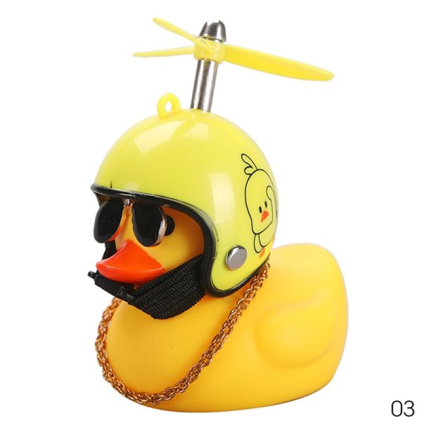 Car Duck with Helmet Broken Wind Small Yellow Duck Road Bike Motor Helmet Riding Cycling Car Accessories Decor Without Lights - Image 9