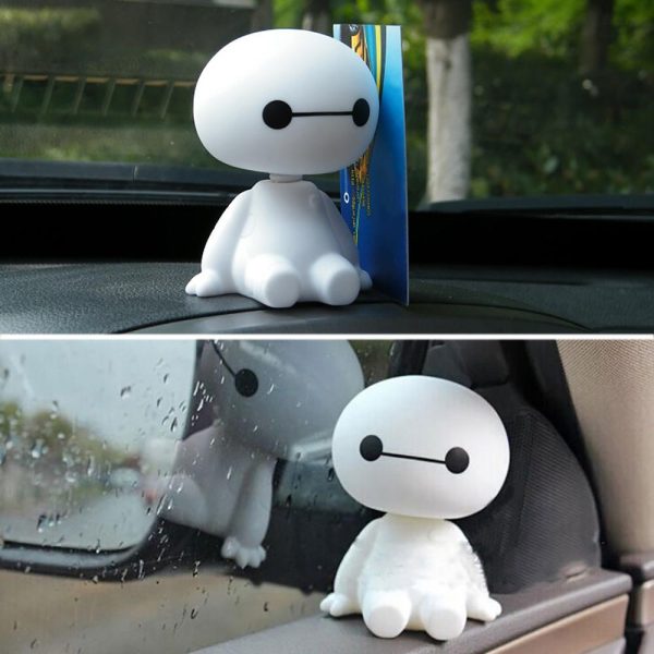 Cartoon Plastic Baymax Robot Shaking Head Figure Car Ornaments Auto Interior Decorations Big Hero Doll Toys - Image 2