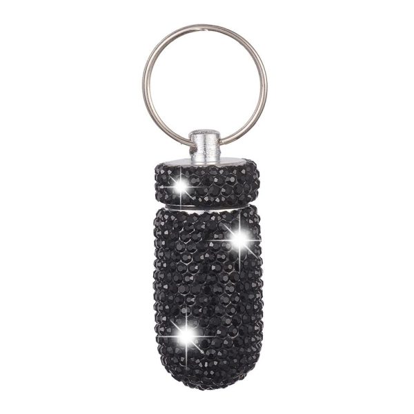 Car Storage Box Bottle Bling Organizer Pill Box Automobile Accessories For Car Interior / Hanging With Key Ring - Image 4