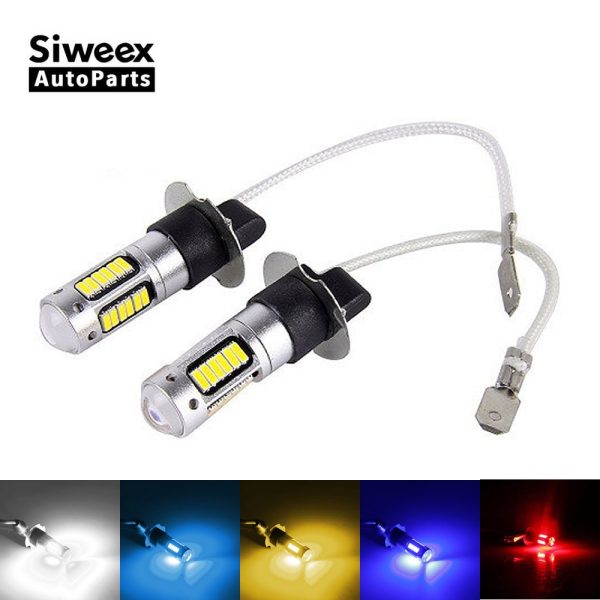 2Pcs H3 H1 W5W T10 White 4014 Chips 30 SMD High Power LED Fog Light Headlight Lamps Bulb Lens DC 12V - Image 6