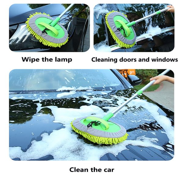 Upgrade Three section telescopic car washing mop Super absorbent Car Cleaning Car brushes Mop Window Wash Tool Dust Wax Mop Soft - Image 4