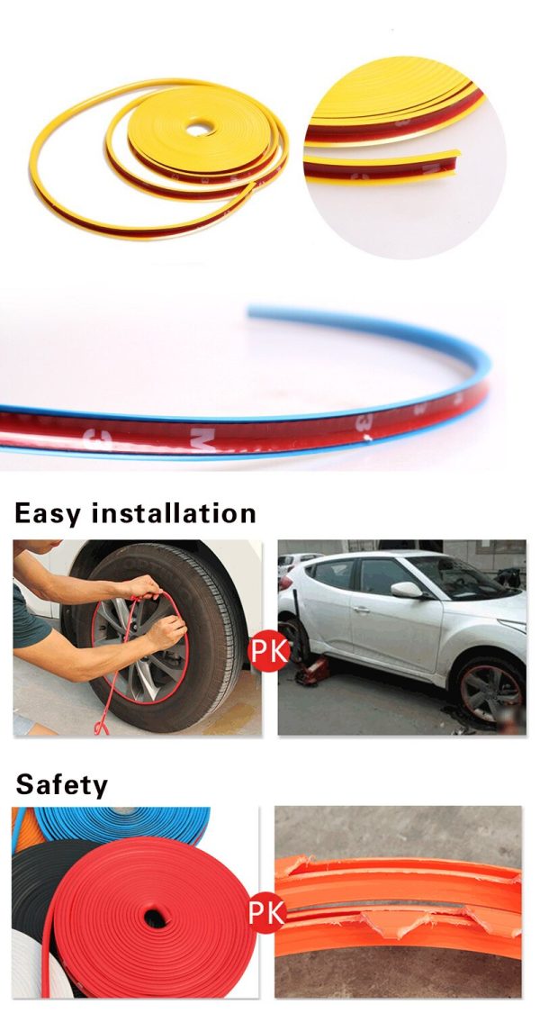 8M/Roll Car Styling Wheel Rims Protector Decor Strip Rubber Moulding Trim IPA Rimblades Car Vehicle Color Tire Guard Line - Image 3