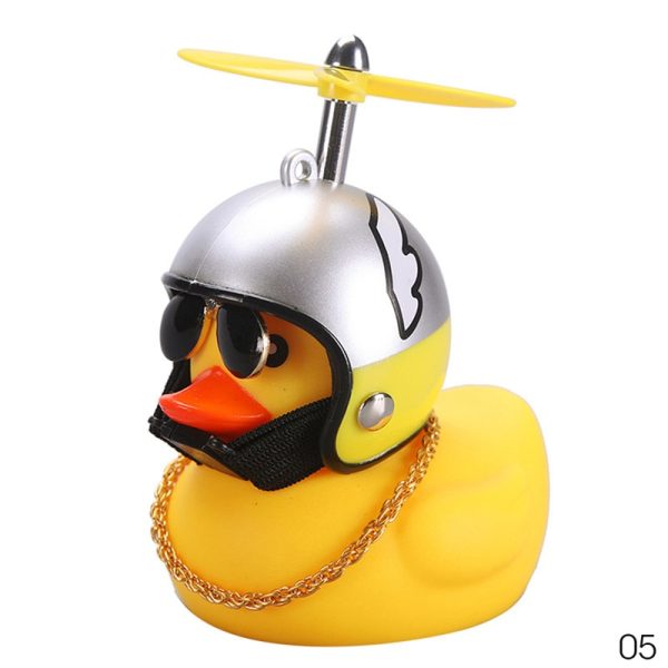 Car Duck with Helmet Broken Wind Small Yellow Duck Road Bike Motor Helmet Riding Cycling Car Accessories Decor Without Lights - Image 11
