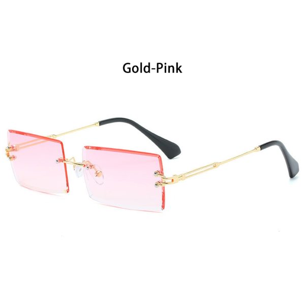Trendy Men Women Summer Rimless Sunglasses Fashion Small Rectangle Sun Glasses Traveling Style UV400 Shades Eyewear - Image 7