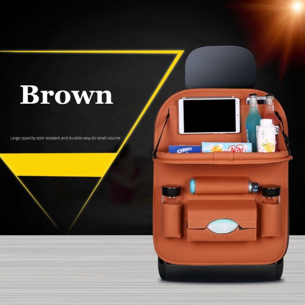 Car Seat Back Bag Folding Table Organizer Pad Drink Chair Storage Pocket Box Travel Stowing Tidying Automobile Accessories - Image 8