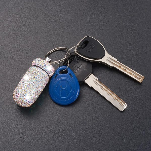 Car Storage Box Bottle Bling Organizer Pill Box Automobile Accessories For Car Interior / Hanging With Key Ring - Image 2