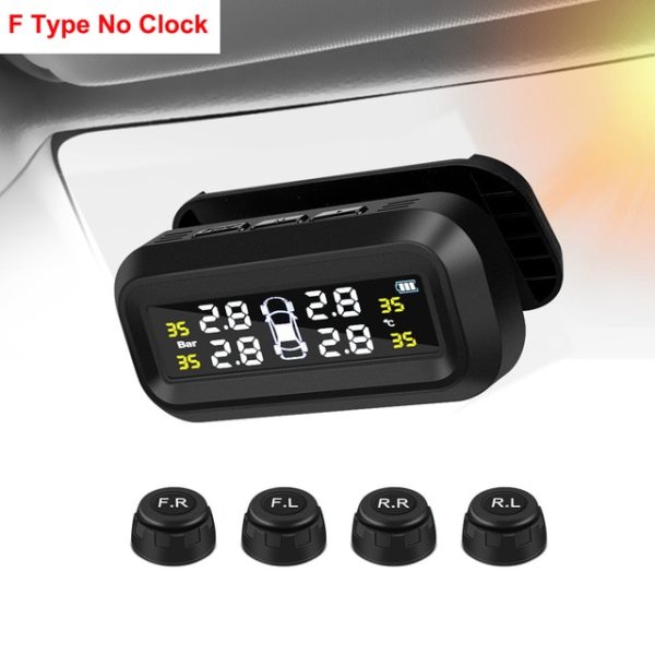 Smart Car TPMS Tire Pressure Monitoring System Solar Power Digital TMPS LCD Display USB Auto Security Alarm Tire Pressure Sensor - Image 8