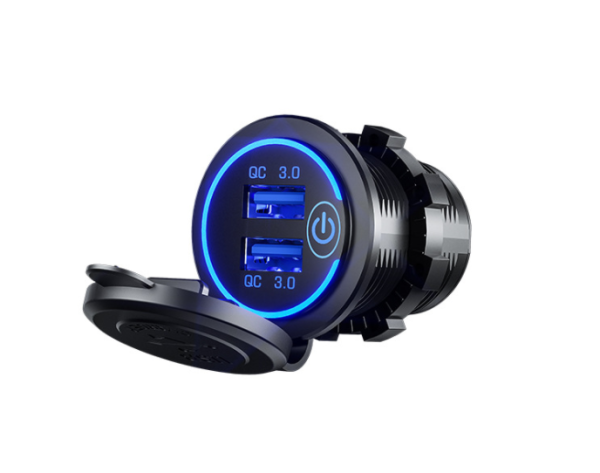 36W QC 3.0 Touch Switch Waterproof Universal Motorcycle Car Truck Boat Dual USB Charger Socket For Phone Tablet Camera GPS DVR - Image 6
