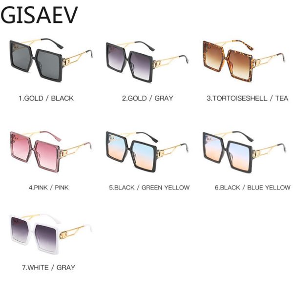 GISAEV Driving Glasses Women Oversized Square Frame Letter D Sunglasses Vintage D shape Oversized Frame Popular Fashion Glasses - Image 6