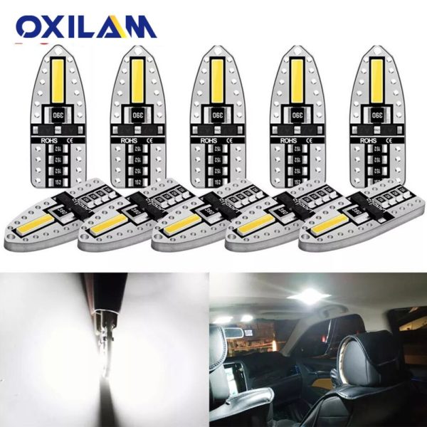 10x T10 LED W5W 194 Car Lights for Honda Civic Accord CRV HRV Jazz Fit NC750X Auto Led Interior Light Trunk Lamp Xenon 6000K 12v