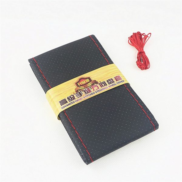 Braid On Steering Wheel Car Steering Wheel Cover With Needles and Thread Artificial leather Diameter 38cm Steering cover couvre - Image 6