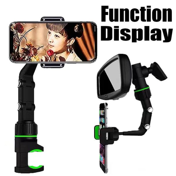 Car Phone Holder Multifunctional 360 Degree Rotatable Auto Rearview Mirror Seat Hanging Clip Bracket Cell Phone Holder for Car - Image 5