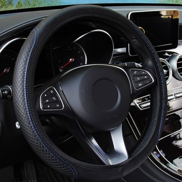 FORAUTO Car Steering Wheel Cover Skidproof Auto Steering- wheel Cover Anti-Slip Universal Embossing Leather Car-styling - Image 3