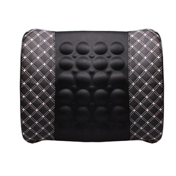 Car Lumbar Support Pillow 12V Electric Massage Auto Seat Back Relaxation Office Chair Waist Lumbar Support Cotton Cushion Pillow - Image 8