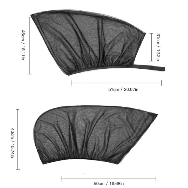 SALE 4pcs Car Front & Rear Side Window Sun Visor Shade Mesh Cover Sunshade  insulation anti-mosquito Fabric Shield UV Protector - Image 6