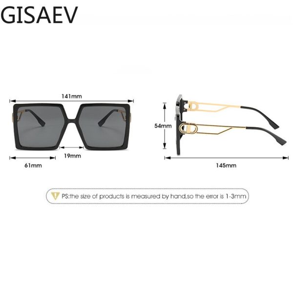 GISAEV Driving Glasses Women Oversized Square Frame Letter D Sunglasses Vintage D shape Oversized Frame Popular Fashion Glasses - Image 7