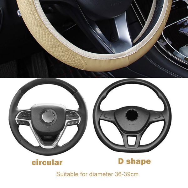 FORAUTO Car Steering Wheel Cover Skidproof Auto Steering- wheel Cover Anti-Slip Universal Embossing Leather Car-styling - Image 4