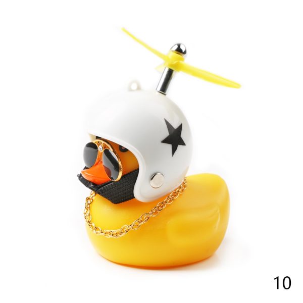 Car Duck with Helmet Broken Wind Small Yellow Duck Road Bike Motor Helmet Riding Cycling Car Accessories Decor Without Lights - Image 13