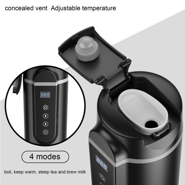 12V/24V 70W-100W Car Heating Cup 420ml Car Heated Smart Mug With Temperature Control Cigarette Lighter Car Kettle Water Heater - Image 4