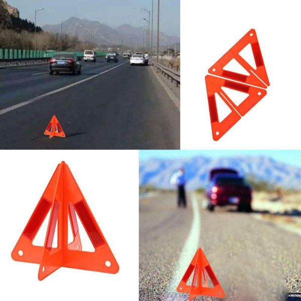 2Pcs Foldable Car Warning Triangle Safety Stop Breakdown Sign Board Emergency Reflective Flash Reflector - Image 6