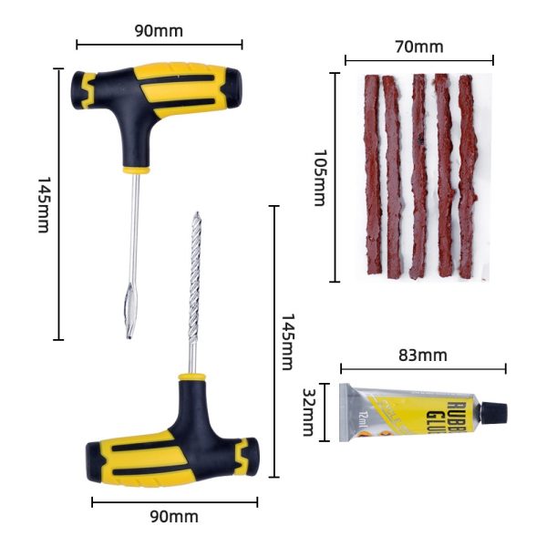 Car Vacuum Tire Repair Tool Car Tire Repair Tool Set Tire Rubber Strip Outdoor Emergency - Image 4