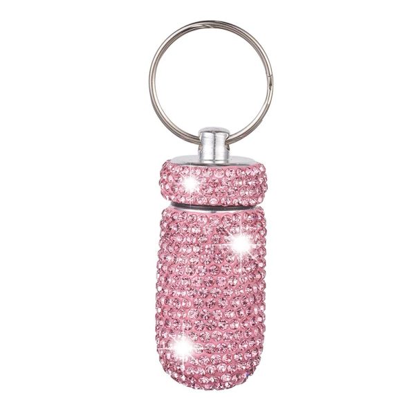 Car Storage Box Bottle Bling Organizer Pill Box Automobile Accessories For Car Interior / Hanging With Key Ring - Image 6
