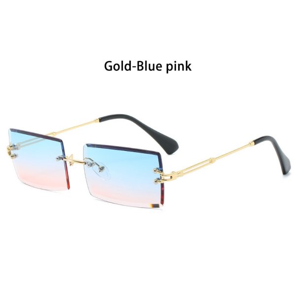 Trendy Men Women Summer Rimless Sunglasses Fashion Small Rectangle Sun Glasses Traveling Style UV400 Shades Eyewear - Image 9