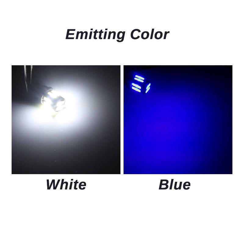 4Pcs W5W 10-7020 SMD Car T10 LED 194 168 Wedge Replacement Reverse Instrument Panel Lamp White Blue Bulbs For Clearance Lights - Image 5