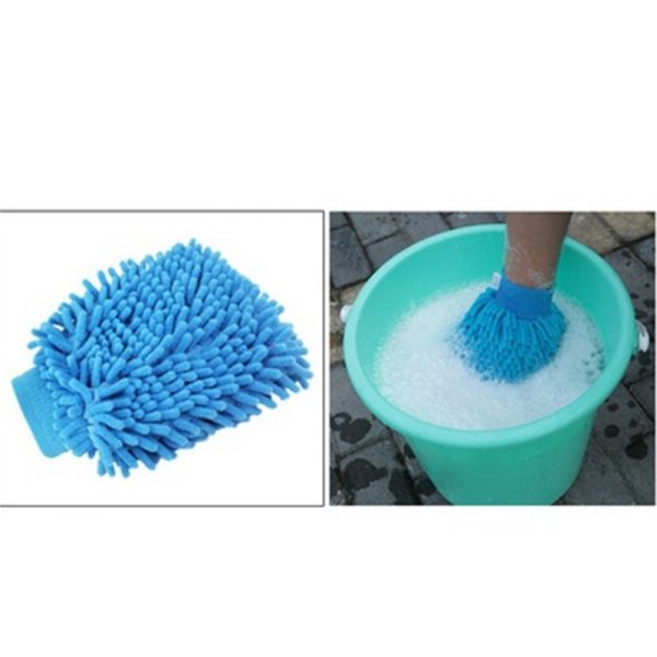 2 in 1 Ultrafine Fiber Chenille Microfiber Car Wash Glove Mitt Soft Mesh backing no scratch for Car Wash and Cleaning - Image 2