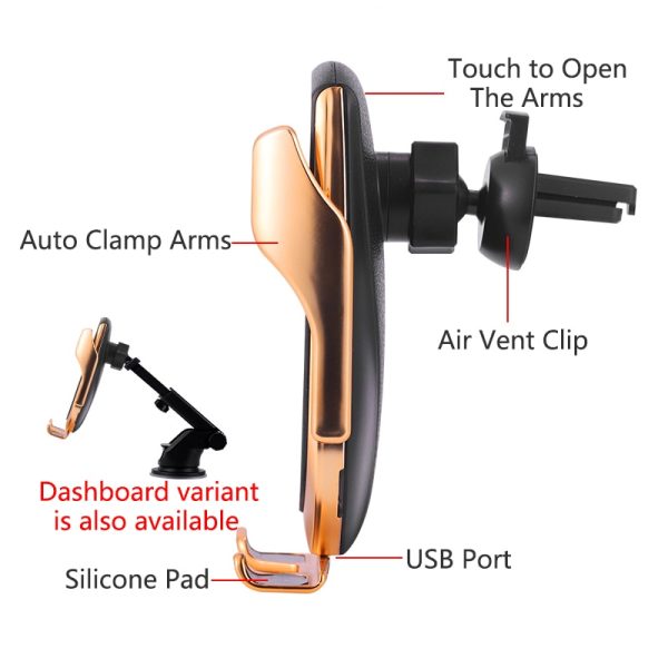 Car Wireless Charger Holder for iPhone X XS XR 8 Plus Mount 10W Qi Fast Charging Auto Clamp Wireless Car Phone Charger Suction - Image 2