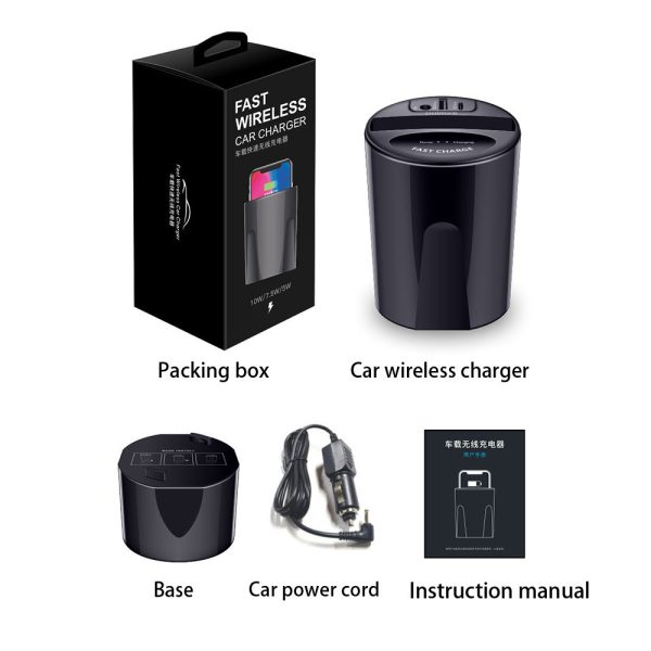 10W Car Wireless Charger Cup with USB Output for iPhoneXS MAX/XR/X/8 SAMSUNG Galaxy S9/S8/S7/S6/Note8/Note5 edge for PIXEL 3XL - Image 6