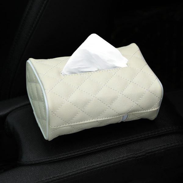 Car Tissue Box Car Hanging Tissue Box Car Supplies Creative Tissue Box Leather Tissue Bag - Image 5