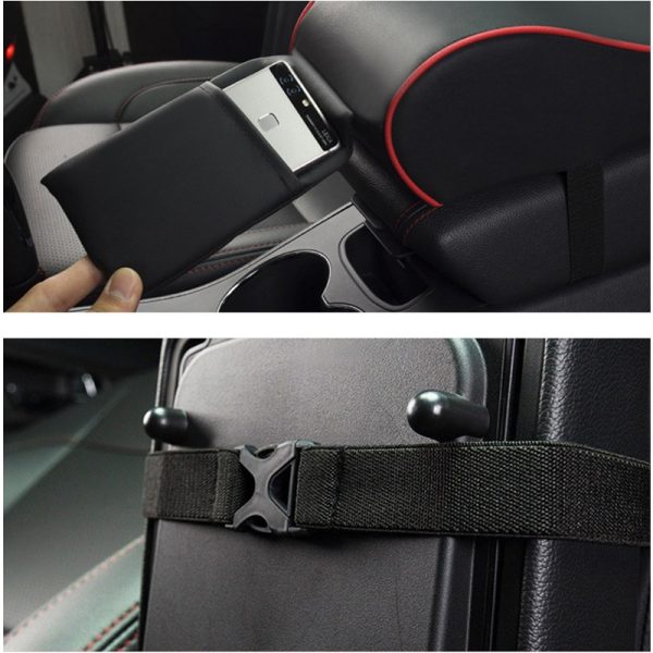 Leather Car Central Armrest Pad Black Auto Center Console Arm Rest Seat Box Mat Cushion Pillow Cover Vehicle Protective Styling - Image 4