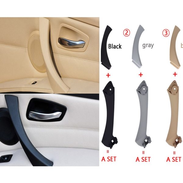 Car Inner Handle Interior Door Panel Pull Trim Cover Gray Beige Black left Right For BMW 3 series E90 E91 316 318 320 325 328 - Image 4