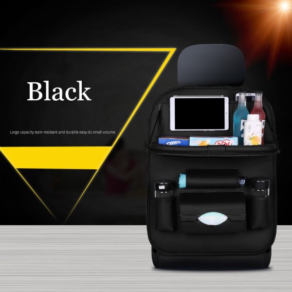 Car Seat Back Bag Folding Table Organizer Pad Drink Chair Storage Pocket Box Travel Stowing Tidying Automobile Accessories - Image 7